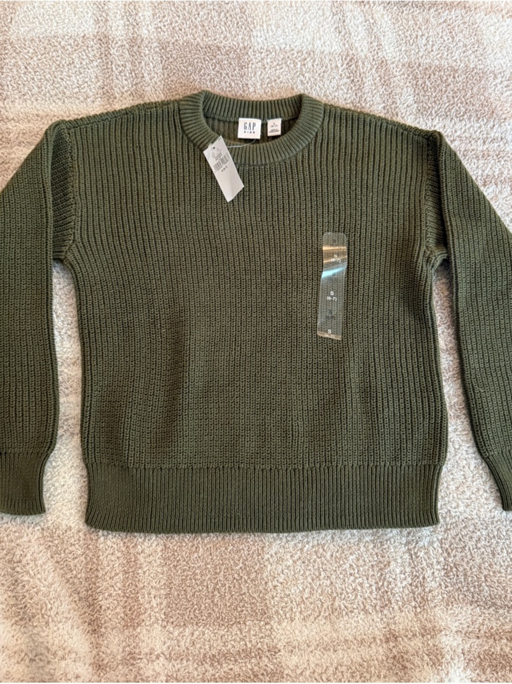 GAP Olive Green Ribbed Crewneck Sweater